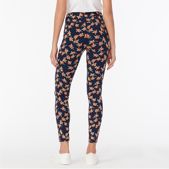J.Crew 7/8 high-rise leggings -M-Navy poppy field - Picture 4 of 4